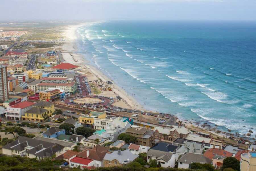 Muizenberg Bay and Village with Surfer's Corner